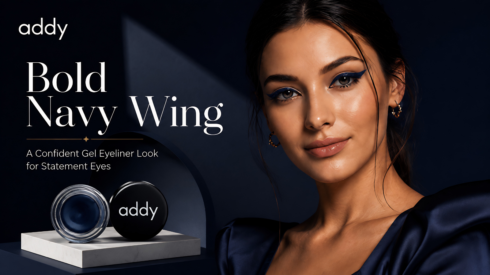 How to Create a Bold Navy Wing with Gel Eyeliner