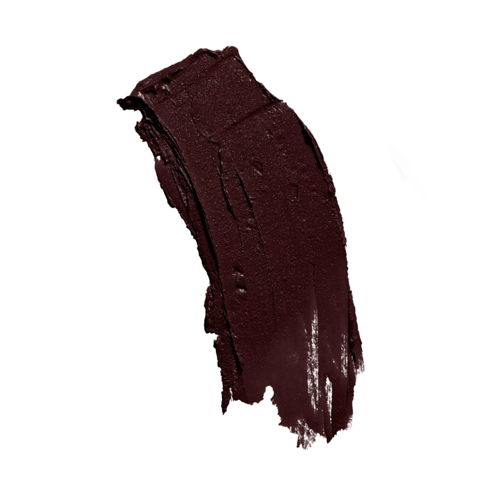 Maroon lipstick swatch on a white background